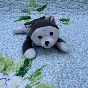 1993 Ty Original Teenie Beanie Baby ‘Nook The Husky Gray and White